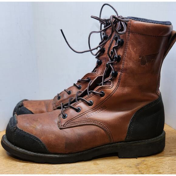 Red Wing Boots Mens 9 EE Metguard Safety Steel Toe Leather 4498 Foot Shield Cut main image 10
